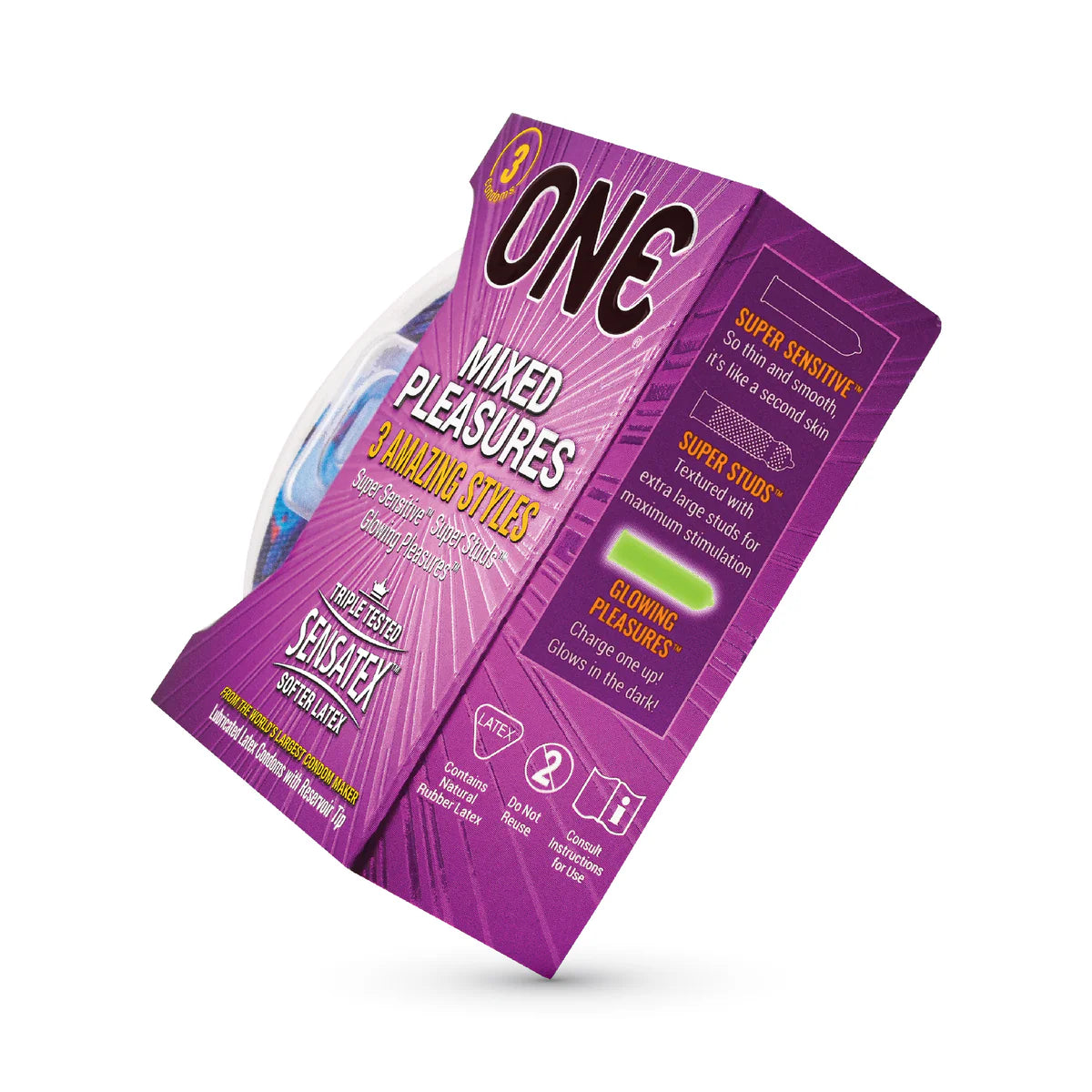 One Mixed Pleasures 3 Condoms Pack