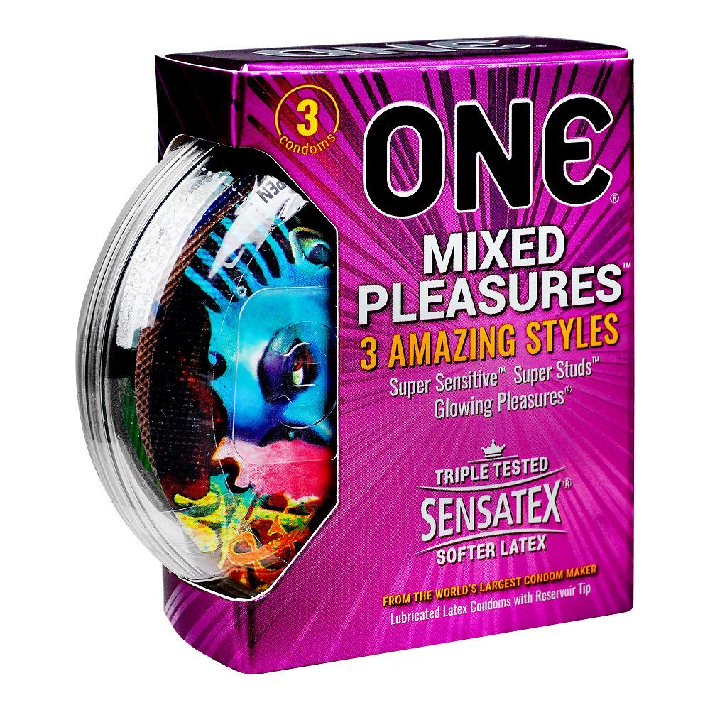 One Mixed Pleasures 3 Condoms Pack